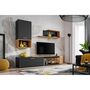 Voir la diapositive 2 : Paris Prix Ensemble Meuble TV Design  Maze II  200cm Noir & Naturel