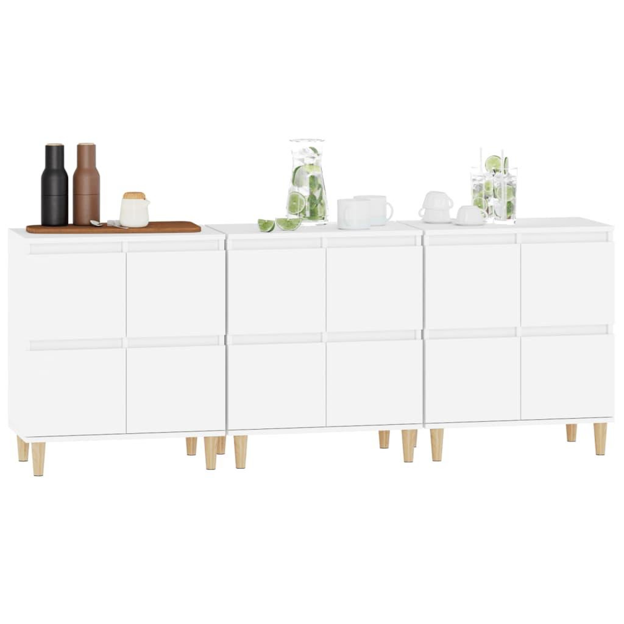Voir la diapositive 4 : VIDAXL Buffets 3 pcs blanc 60x35x70 cm bois d'ingenierie