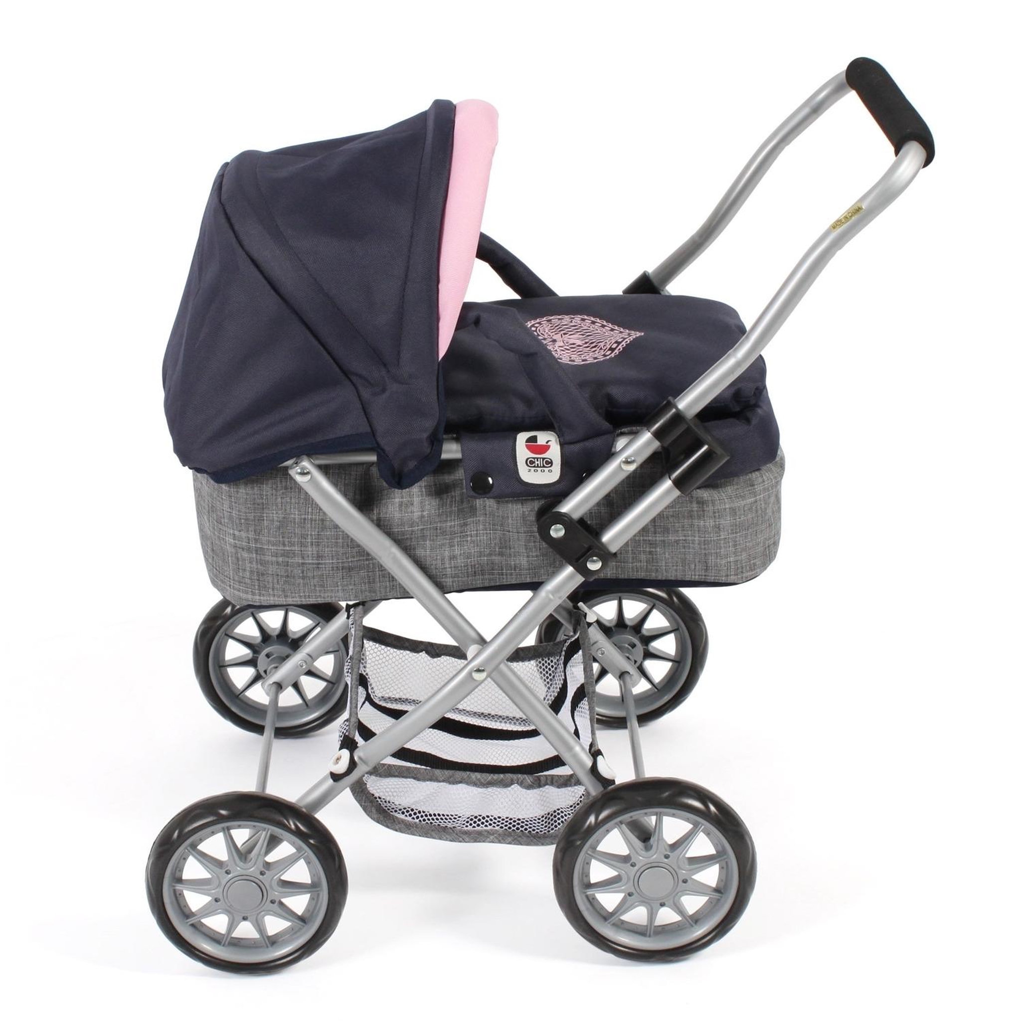 Voir la diapositive 2 : BAYER CHIC 2000 Poussette pour poupée SMARTY mélange gris bleu marine