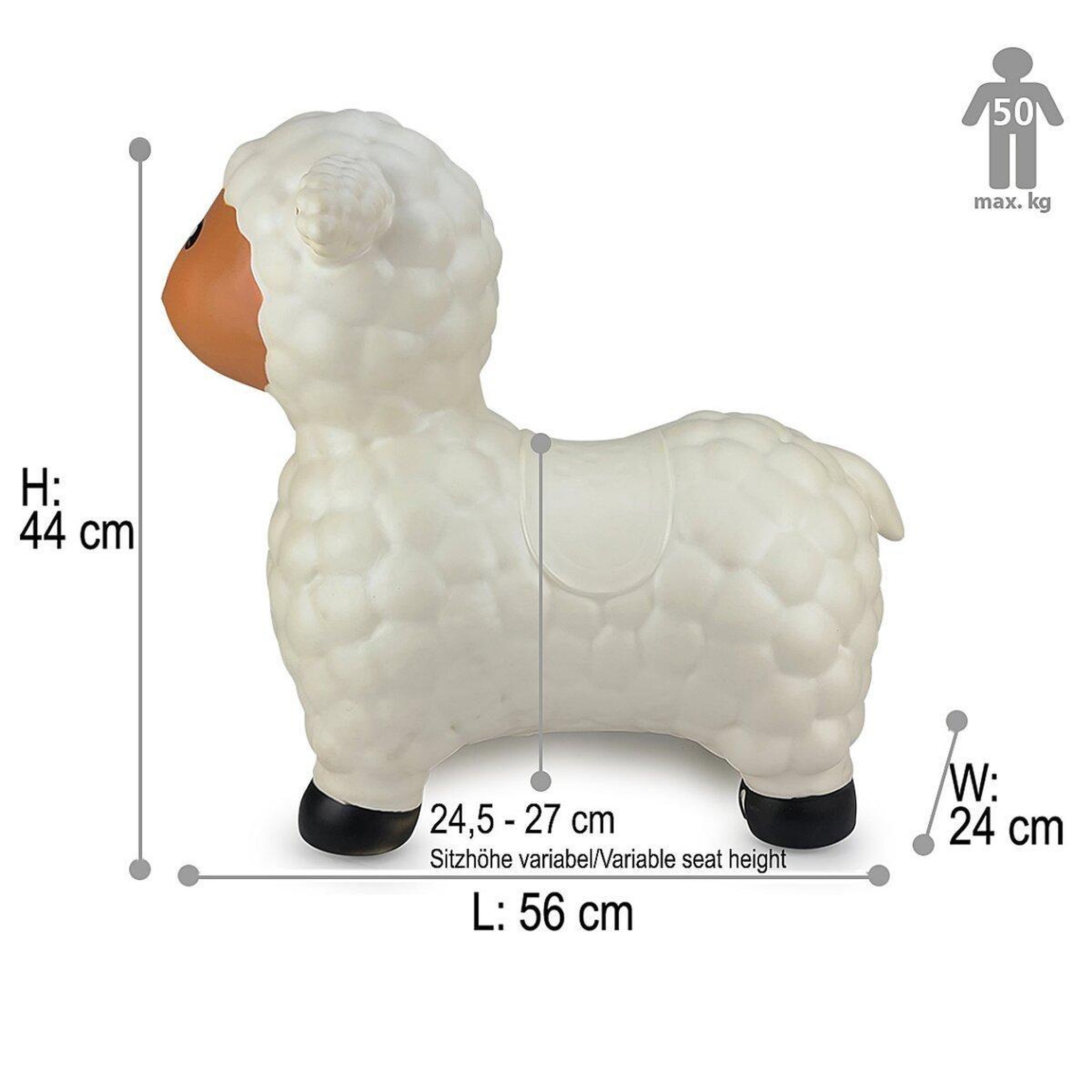 Voir la diapositive 2 : Jamara Animal rebondissante mouton hoppydoo blanc avec pompe