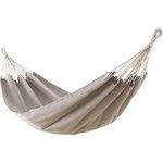 GARDENSTAR Hamac pour 1 personne - Bois et polycoton - 200x100cm - Marron clair