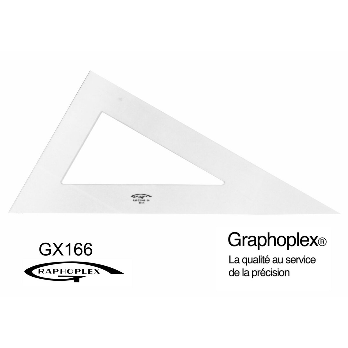 Graphoplex Equerre 60° 3 bords droits 50 cm
