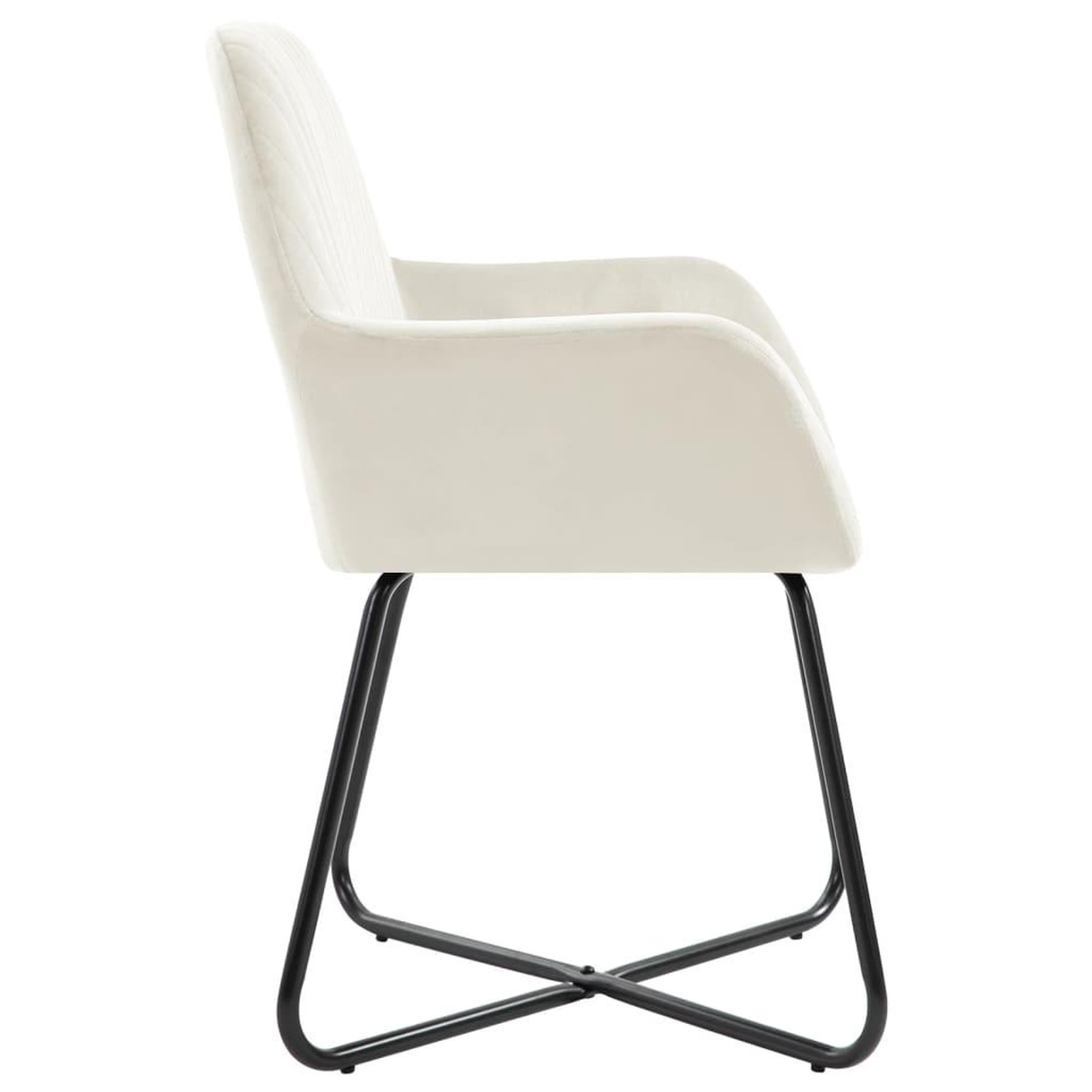 Voir la diapositive 4 : VIDAXL Chaises a manger lot de 2 Creme Velours