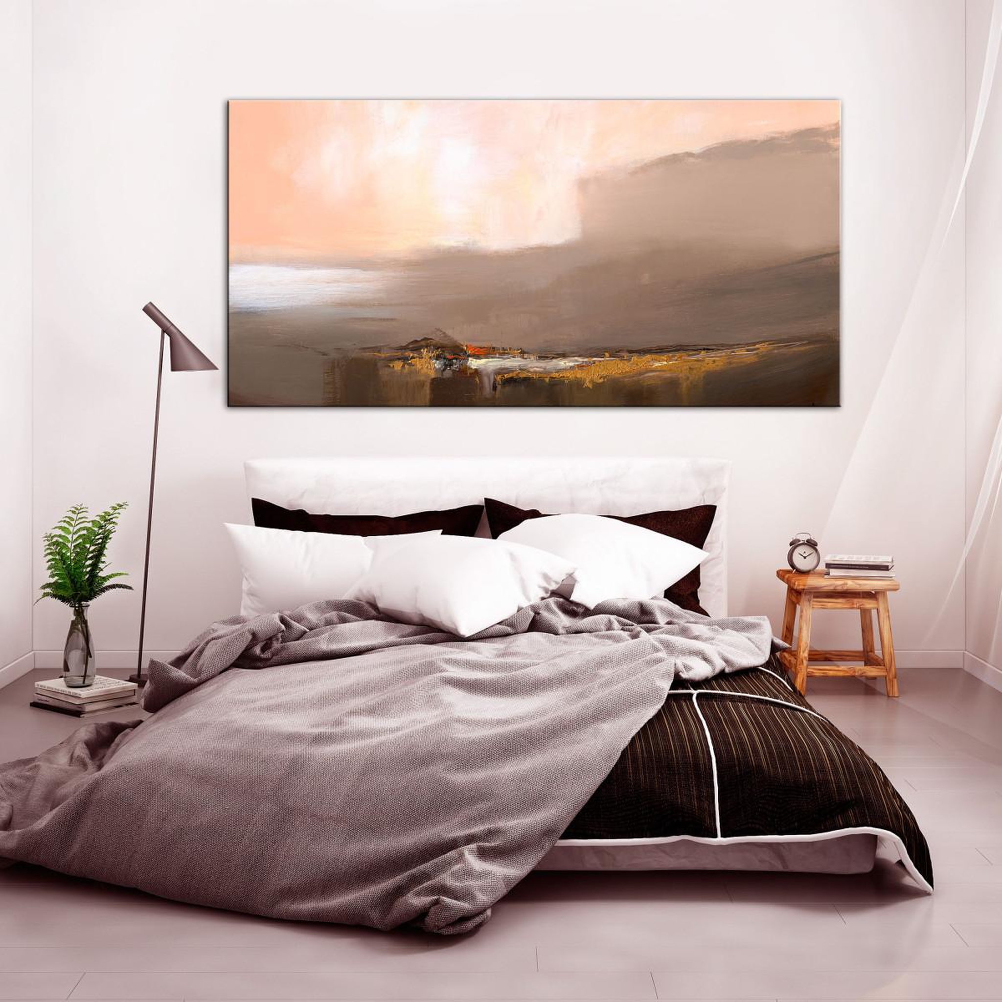 Voir la diapositive 2 : Paris Prix Tableau imprimé  end of infinity brown wide  60x120cm
