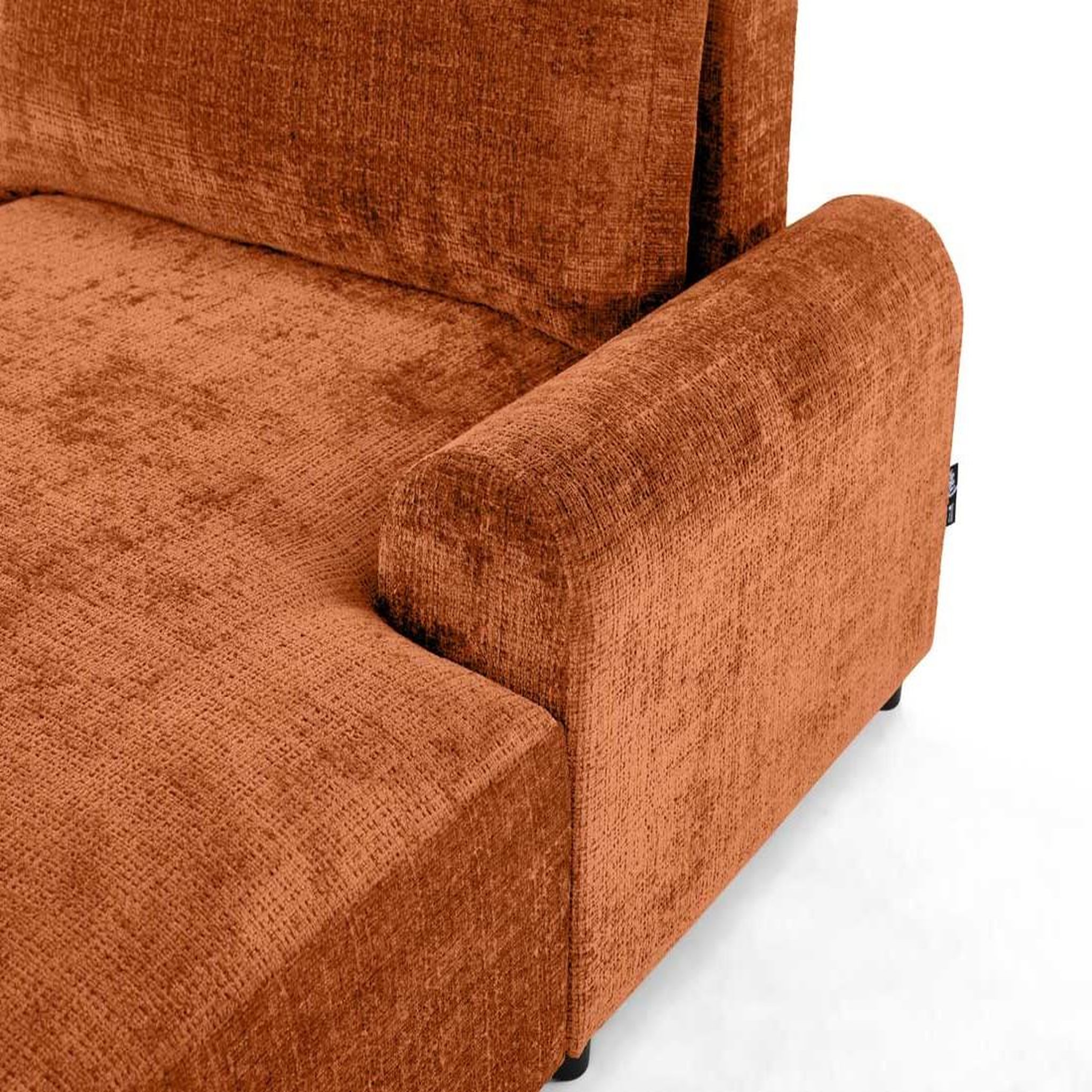 Voir la diapositive 4 : BEST MOBILIER Nelly - canapé d'angle droit 4 places convertible avec coffre en velours texturé