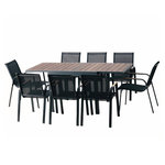 CONCEPT USINE Salon de jardin 8 places en aluminium et bois d'eucalyptus NIDO