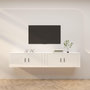 Voir la diapositive 1 : VIDAXL Meubles TV muraux 2 pcs blanc brillant 100x34,5x40 cm
