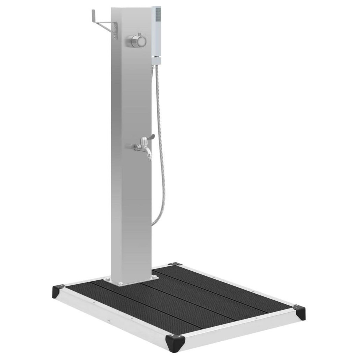 VIDAXL Douche d'exterieur avec receveur de douche WPC Acier inoxydable