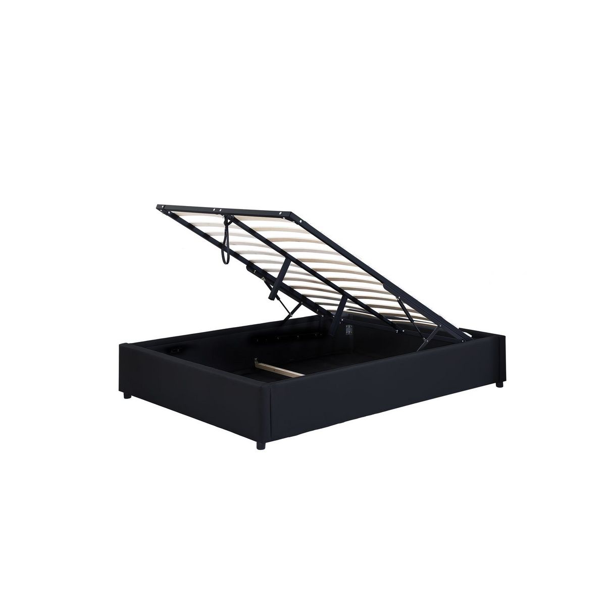 Lit coffre PU avec sommier relevable 140x190 cm OSCAR