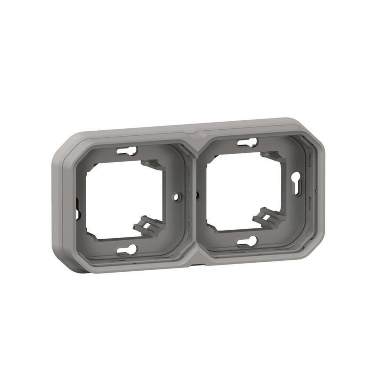 Legrand Support plaque étanche pour montage encastré PLEXO 2 postes horizontaux ou verticaux gris (boîte de 5) LEGRAND 069683L