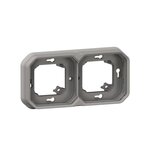 Legrand Support plaque étanche pour montage encastré PLEXO 2 postes horizontaux ou verticaux gris (boîte de 5) LEGRAND 069683L