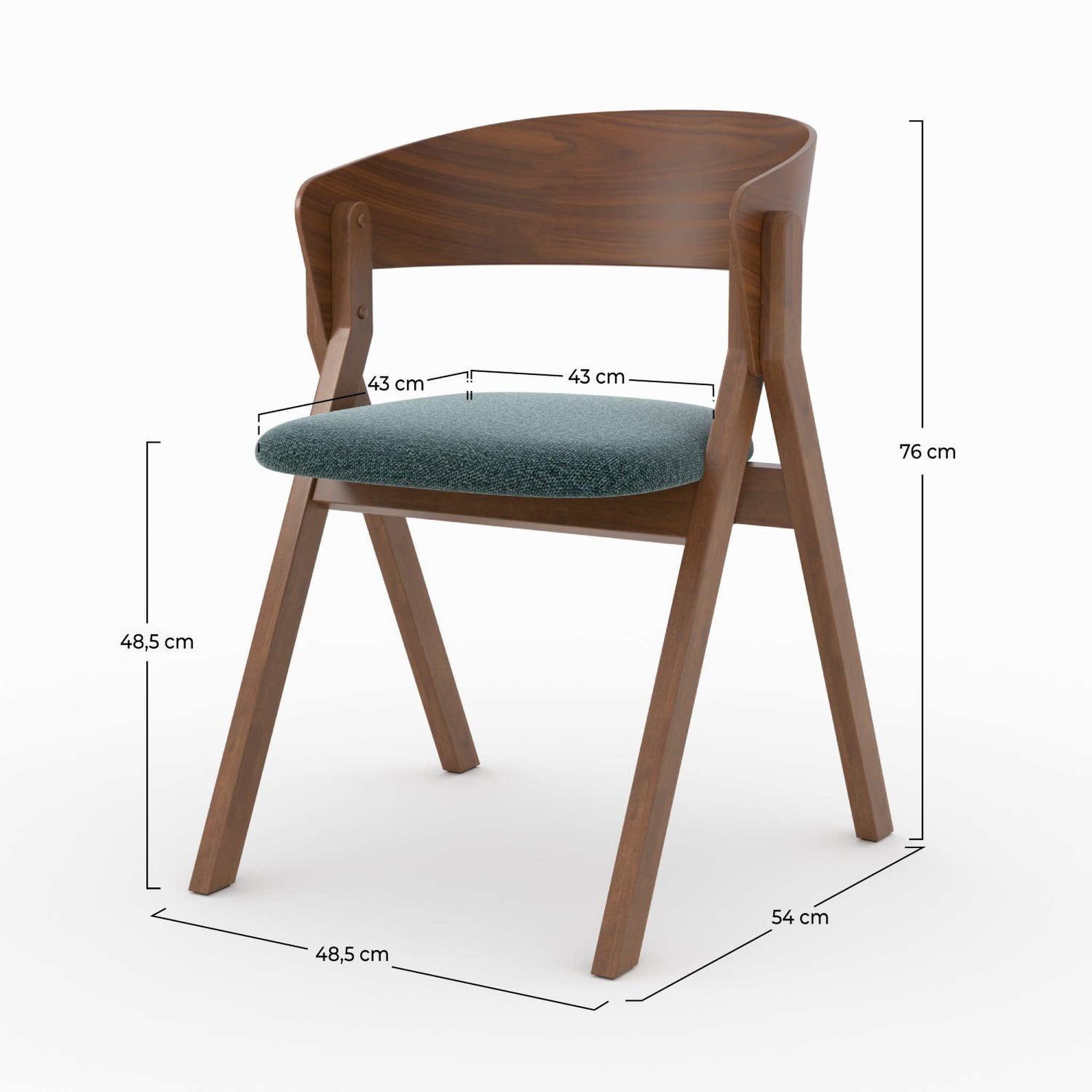 Voir la diapositive 4 : MAISON PAVANE Chaise en bois d'hévéa et tissu vert chiné-héloïse