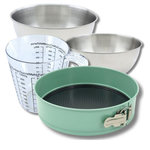 ZENKER Set pâtisserie avec moule à manqué 25 cm, 2 bols à mixer, verre mesureur et spatule Zenker