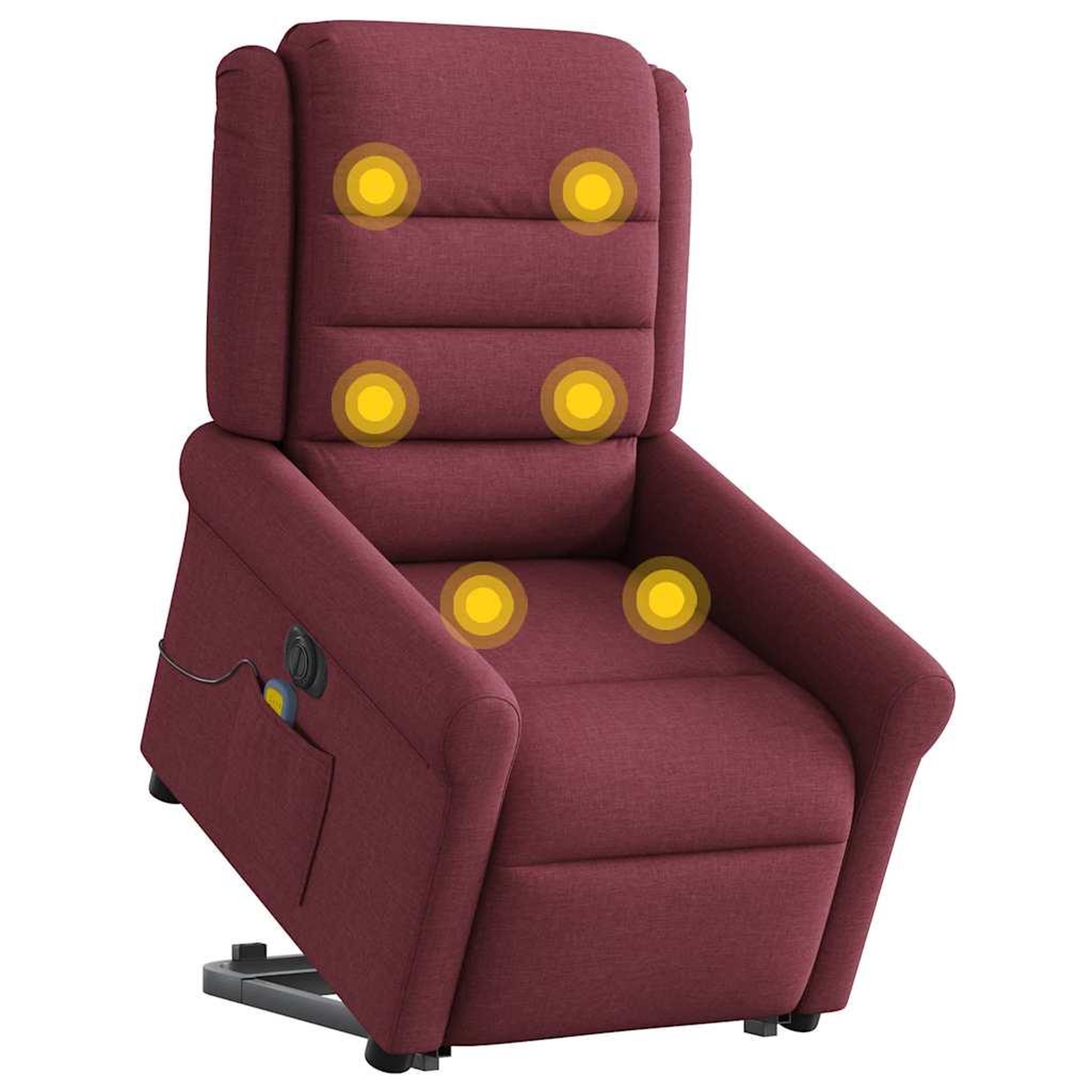 Voir la diapositive 2 : VIDAXL Fauteuil inclinable de massage electrique Rouge bordeaux Tissu