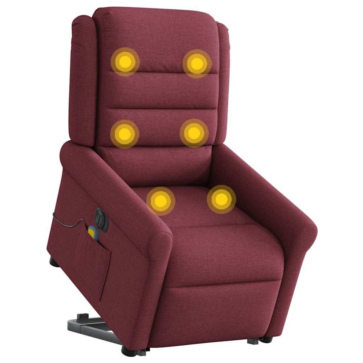 VIDAXL Fauteuil inclinable de massage electrique Rouge bordeaux Tissu