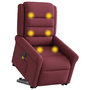 Voir la diapositive 2 : VIDAXL Fauteuil inclinable de massage electrique Rouge bordeaux Tissu