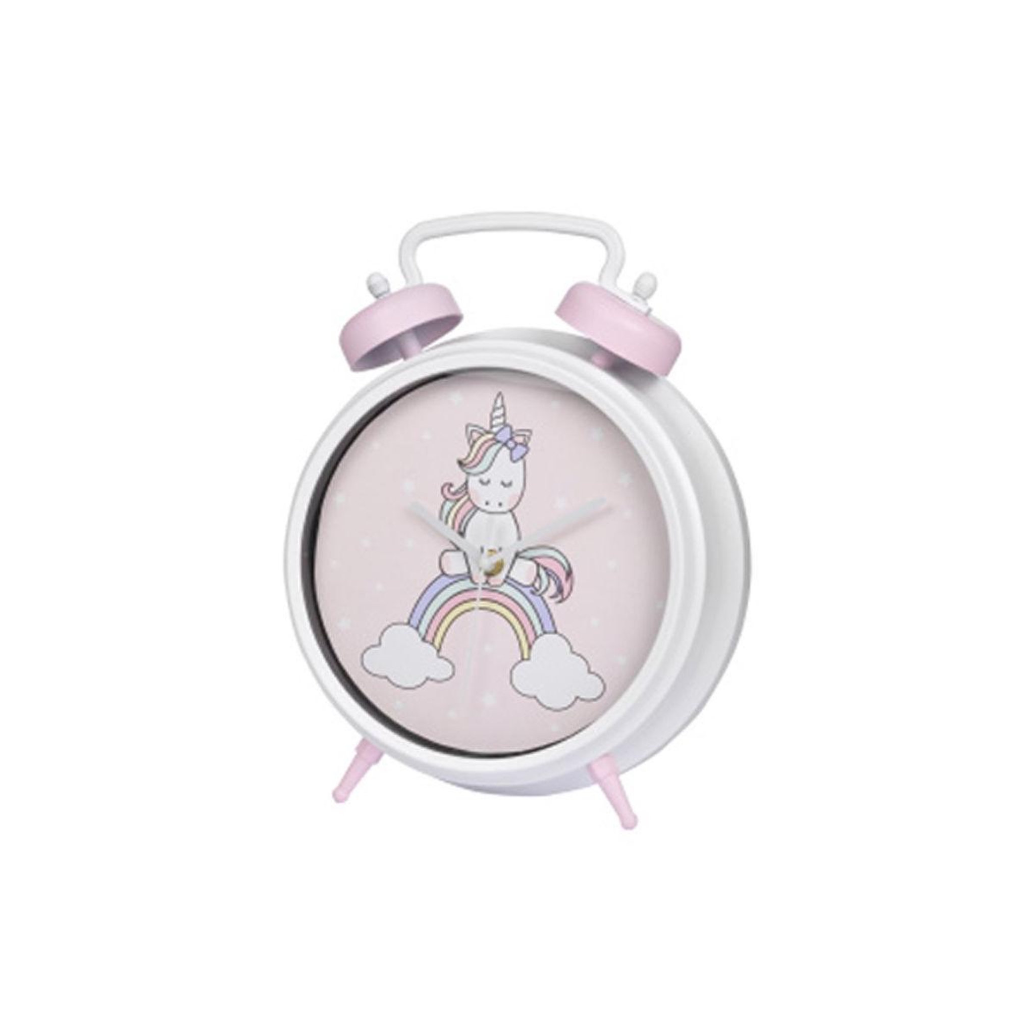 Douceur d'Intérieur Horloge à poser vintage enfant  licorne  24cm blanc
