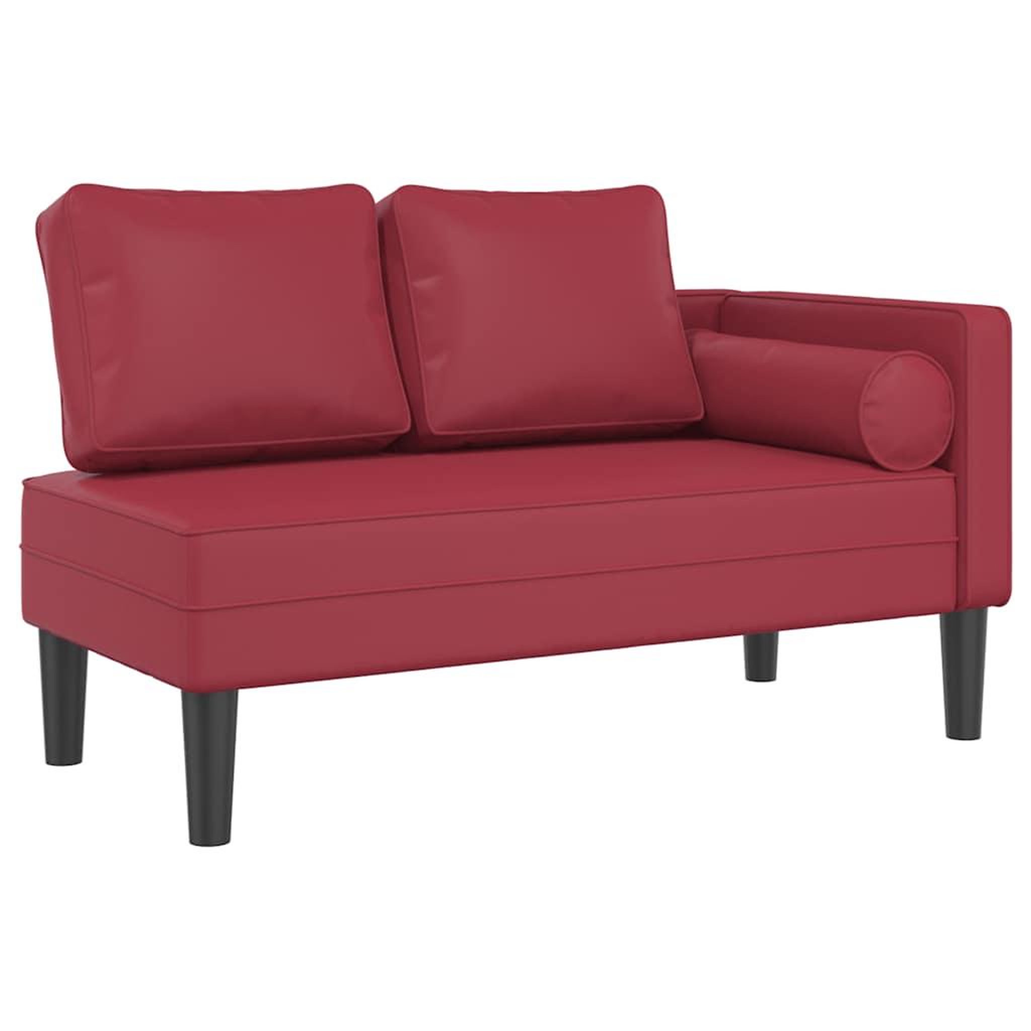 Voir la diapositive 2 : VIDAXL Chaise longue avec coussins rouge bordeaux similicuir