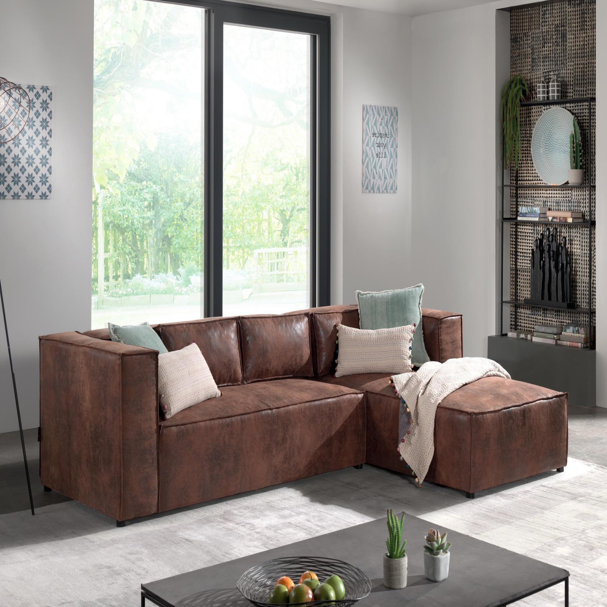 Voir la diapositive 1 : LISA DESIGN Stella - canapé d'angle - 4 places - style industriel - droit