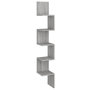Voir la diapositive 2 : VIDAXL Etagere angle murale Sonoma gris 20x20x127,5 cm Bois ingenierie