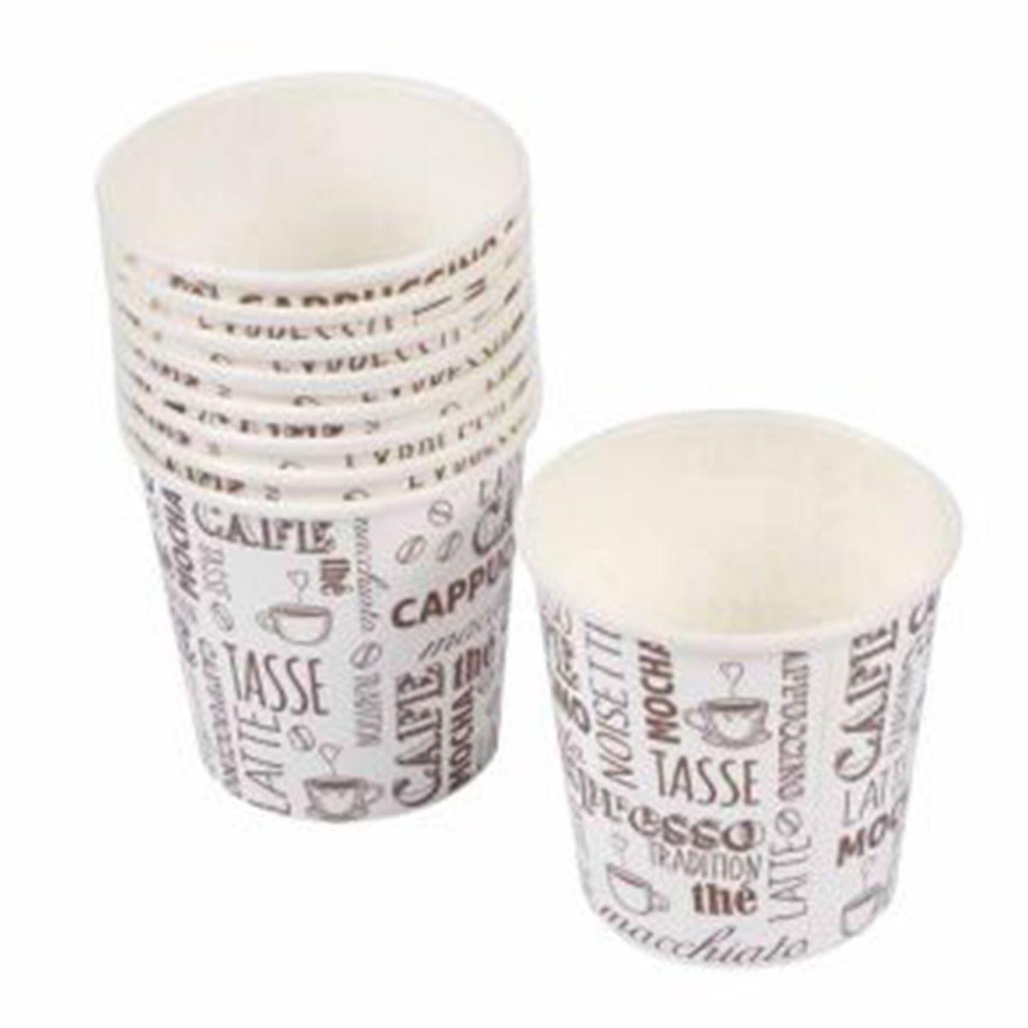 Voir la diapositive 1 : HOMEA Lot de 50 gobelets en carton  expresso  12cl blanc