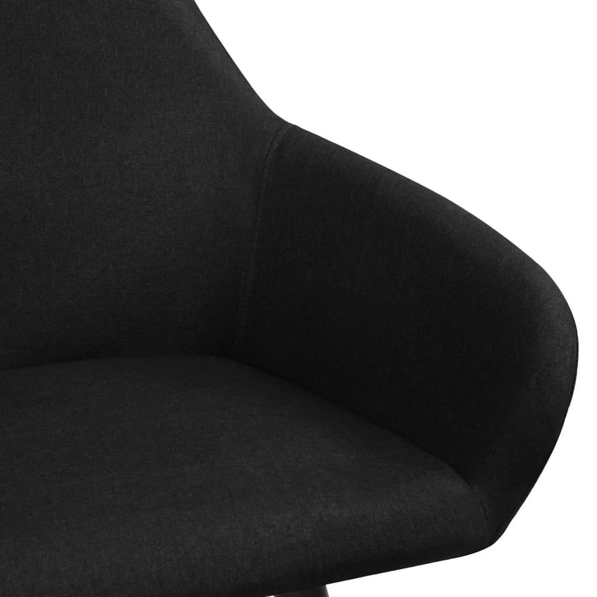 VIDAXL Chaises a manger lot de 2 noir tissu
