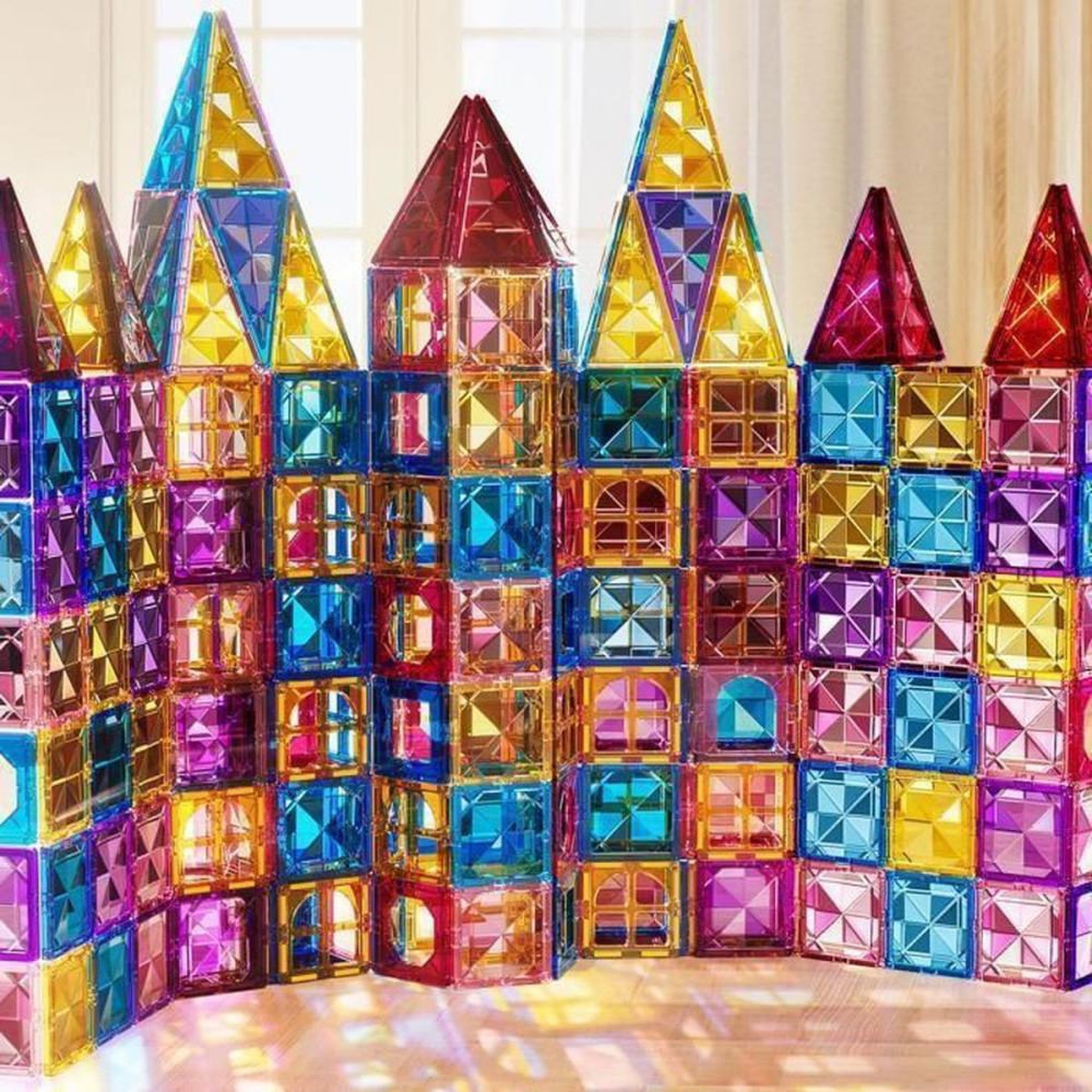 Voir la diapositive 5 : Set de blocs de construction magnétiques éducatifs 142 pièces en ABS, couleurs multiples, pour enfants 3 à 8 ans