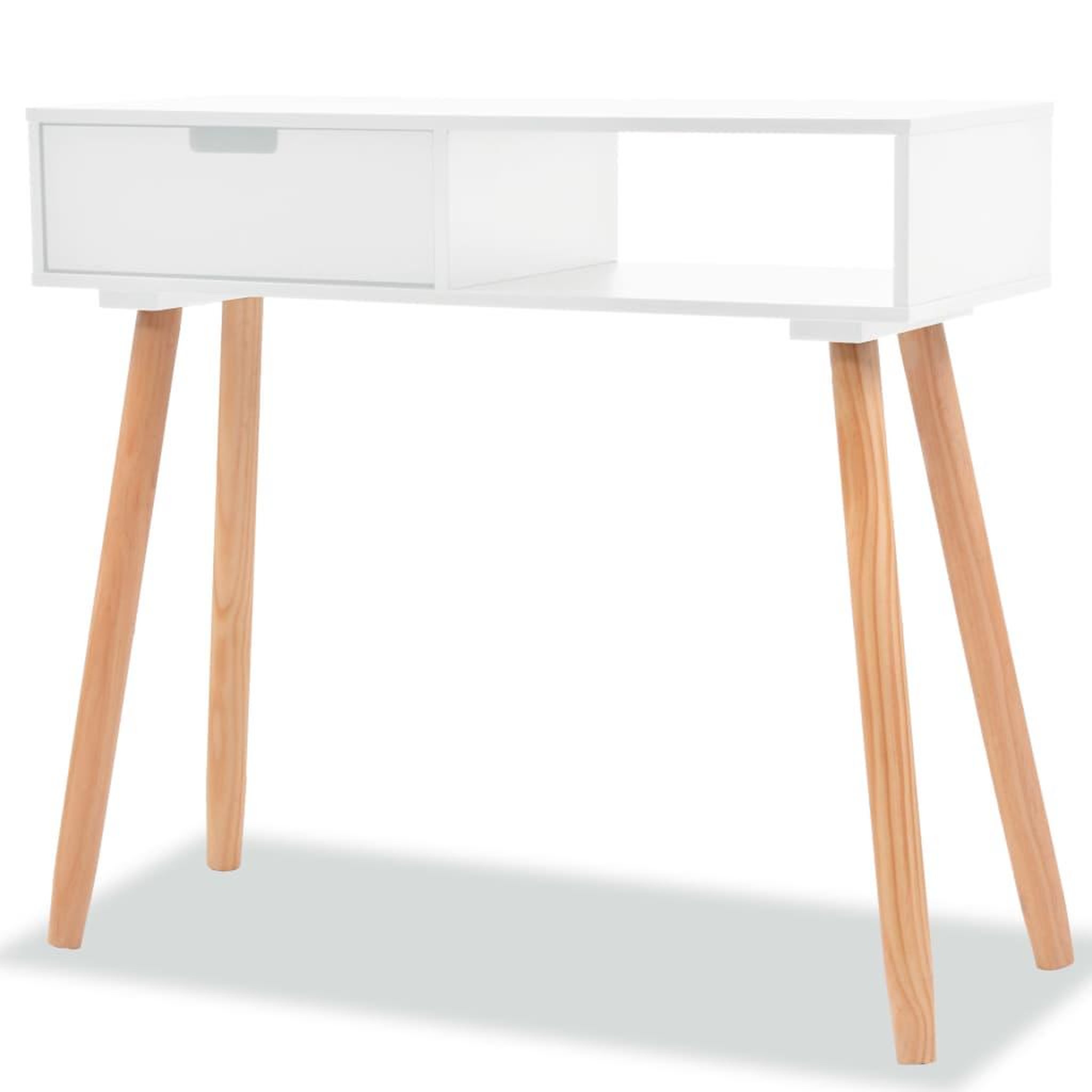 Voir la diapositive 1 : VIDAXL Table console Bois de pin massif 80 x 30 x 72 cm Blanc