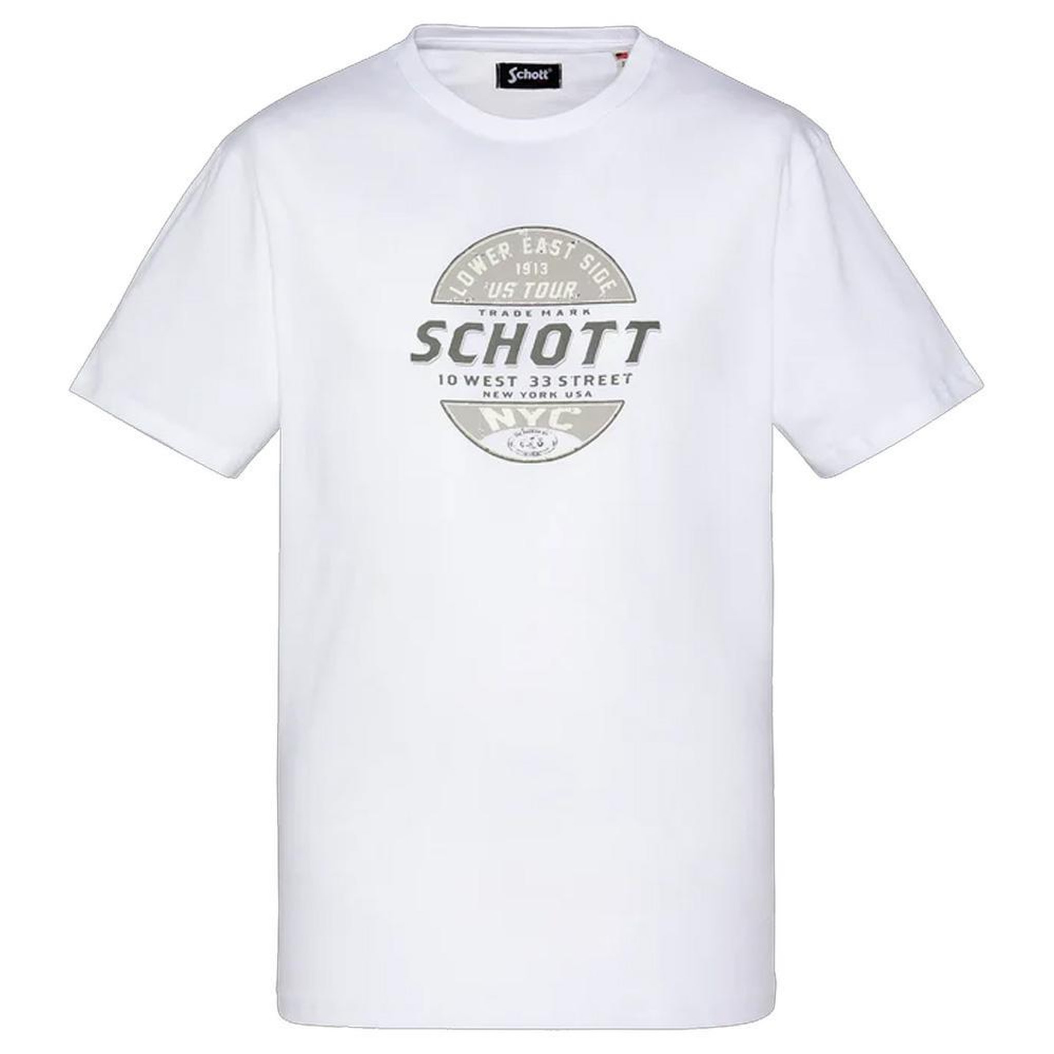 Schott T shirt  Homme Schott TSUSTOUR. Coloris disponibles : Blanc