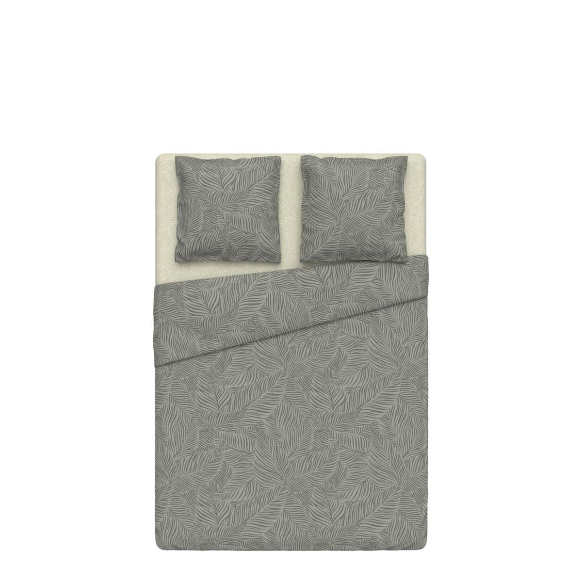 ACTUEL Parure housse de couette en microfibre motif tropical PHILOMELO