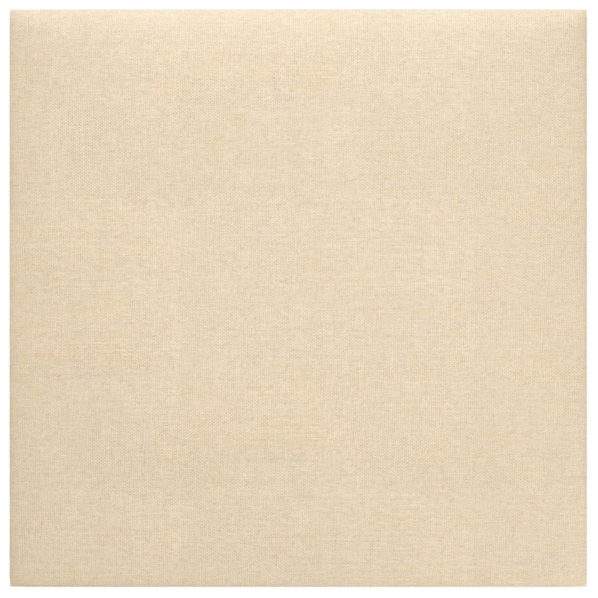 VIDAXL Panneaux muraux 12 pcs Creme 30x30 cm Tissu 1,08 m²