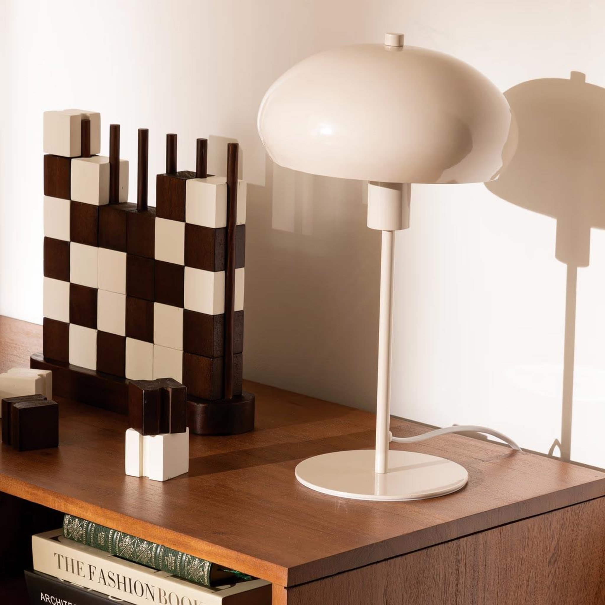 Voir la diapositive 5 : ATMOSPHERA Lampe à poser champignon  savio  38cm beige