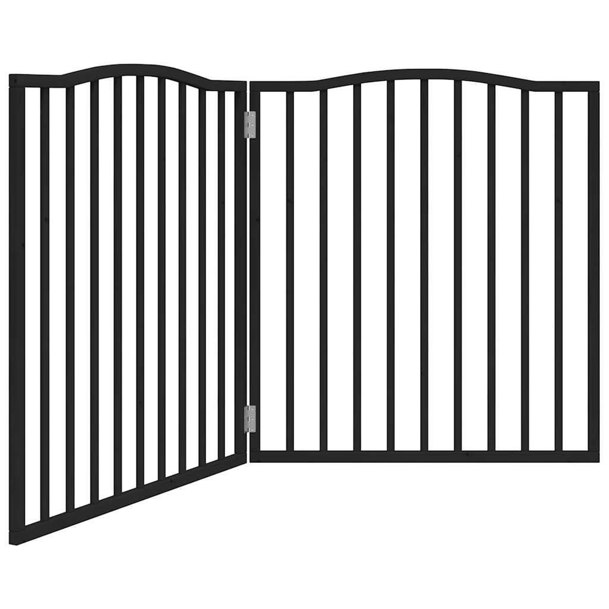 Voir la diapositive 2 : VIDAXL Barriere pour chien pliable 2 panneaux noir bois de peuplier