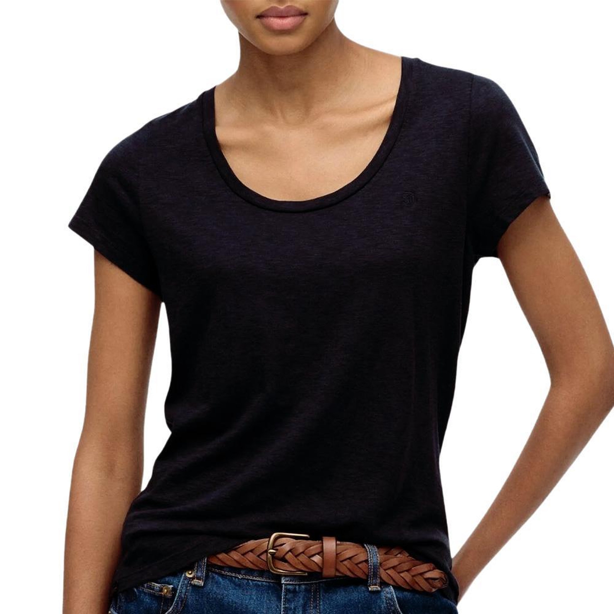SUPERDRY T-shirt Noir Femme Superdry Studios Scoop. Coloris disponibles : Noir