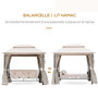 Voir la diapositive 4 : OUTSUNNY Balancelle de jardin 3 places convertible style colonial grand confort 2 coussins + matelas + moustiquaires inclus noir beige