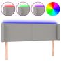 Voir la diapositive 2 : VIDAXL Tete de lit a LED Gris clair 147x16x78/88 cm Tissu