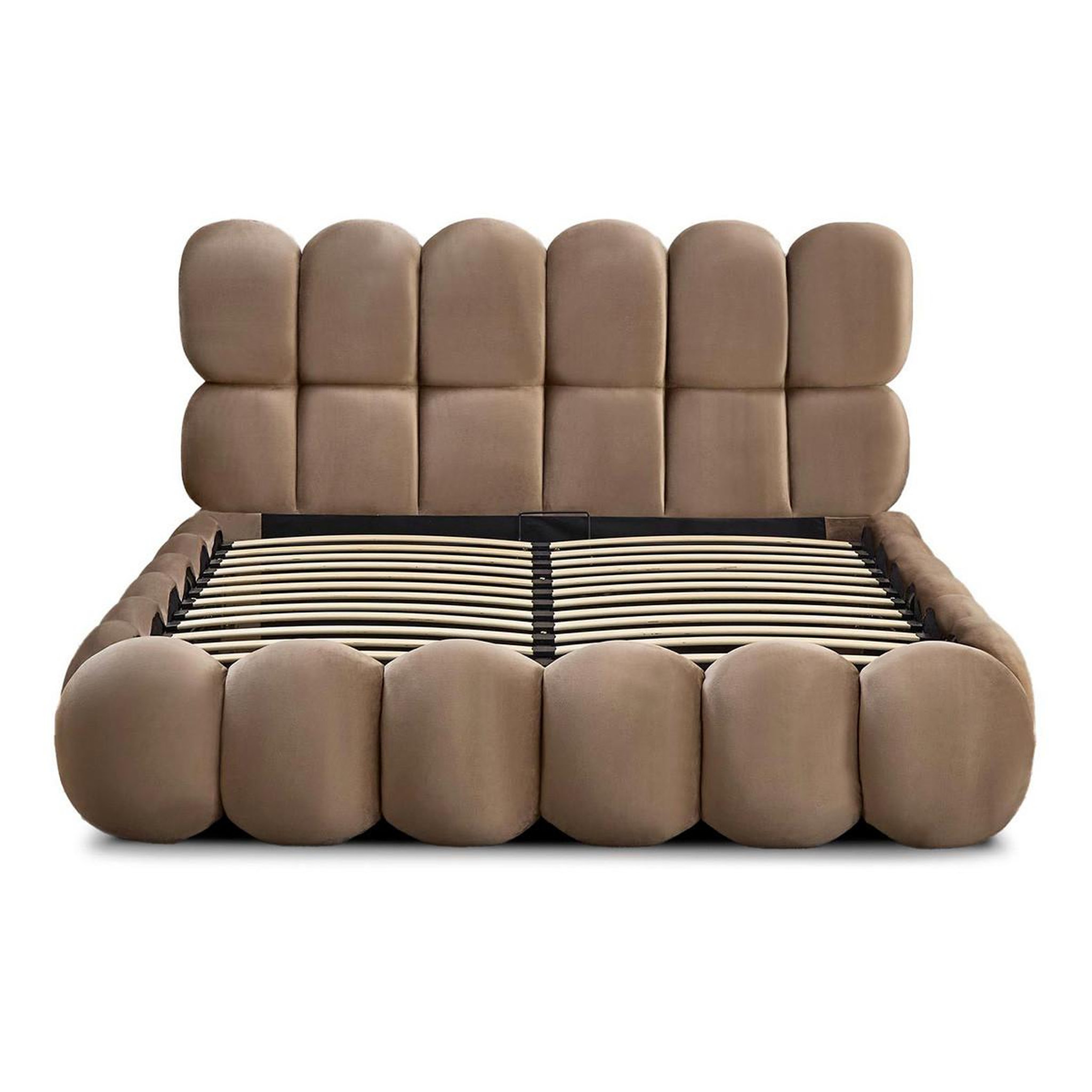 Paris Prix Lit coffre en velours  gail  140x190cm taupe