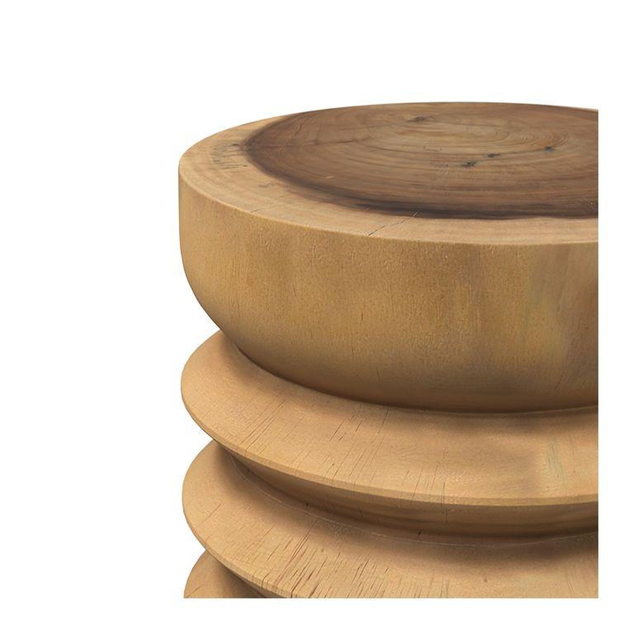 Voir la diapositive 6 : MAISON PAVANE Tabouret rond en bois de suar d30 cm-lewa