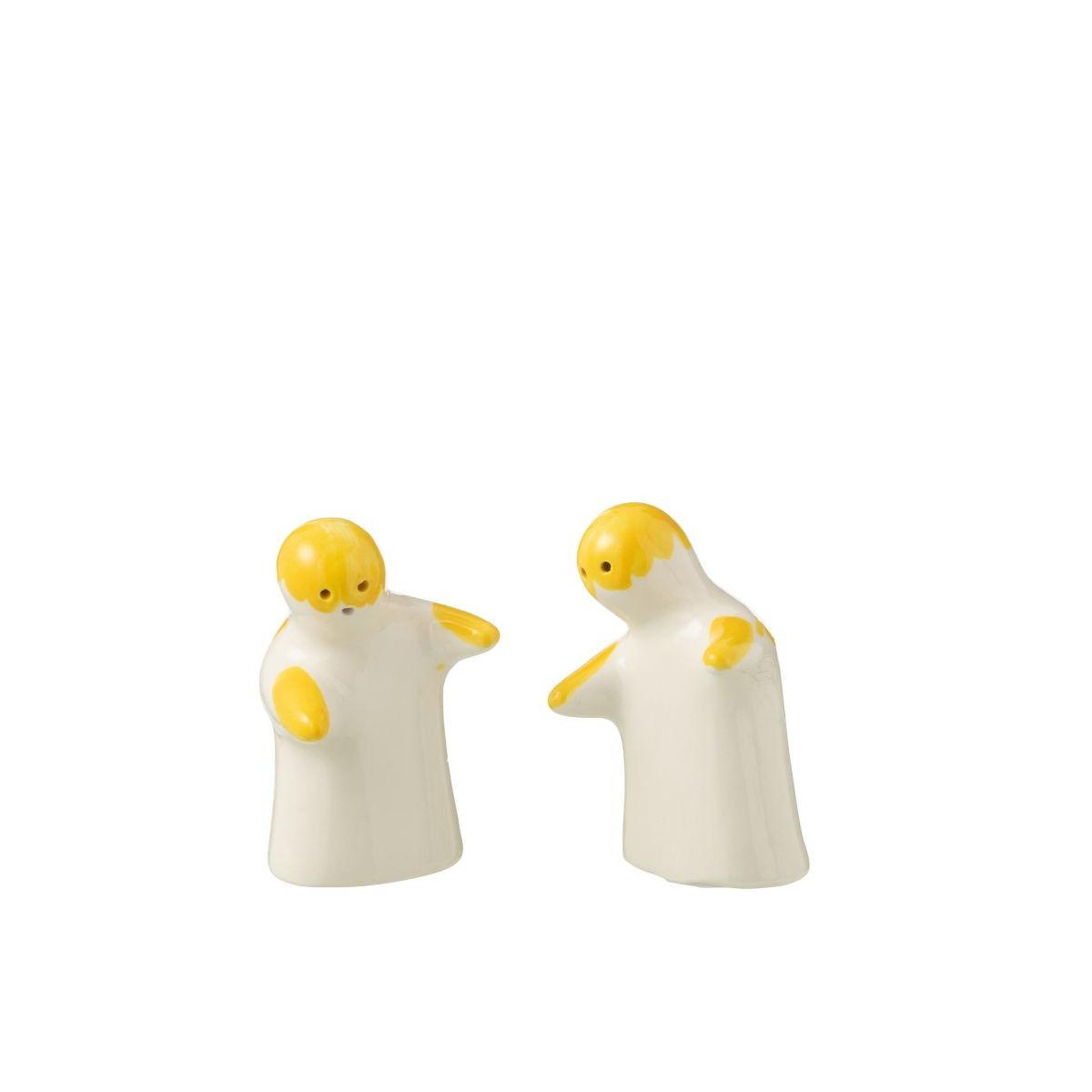 Voir la diapositive 2 : J-LINE Salière & poivrière en céramique  granada  8cm jaune