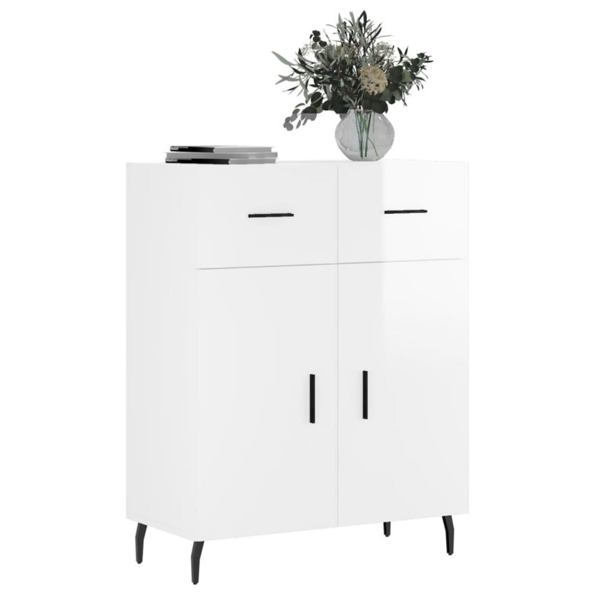 VIDAXL Buffet Blanc brillant 69,5x34x90 cm Bois d'ingenierie