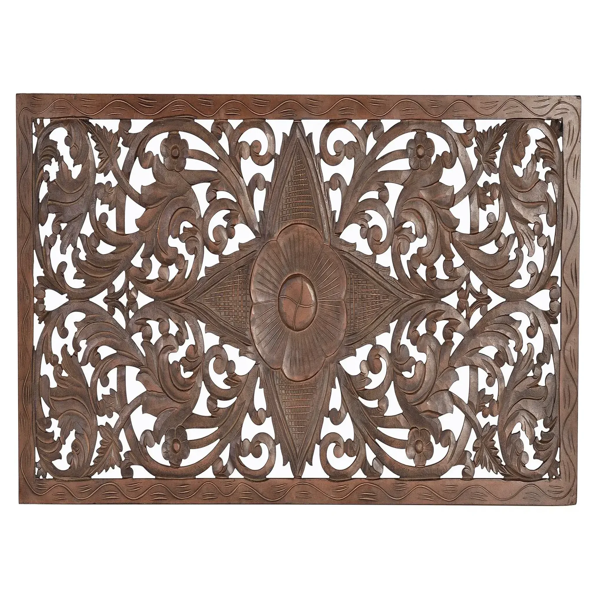 GINER Y COLOMER SL Tête de lit en mdf 166 cm style boho ethnique sculpté