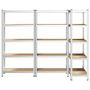 Voir la diapositive 4 : VIDAXL Etagere a 5 niveaux 3 pcs Argente Acier et bois ingenierie