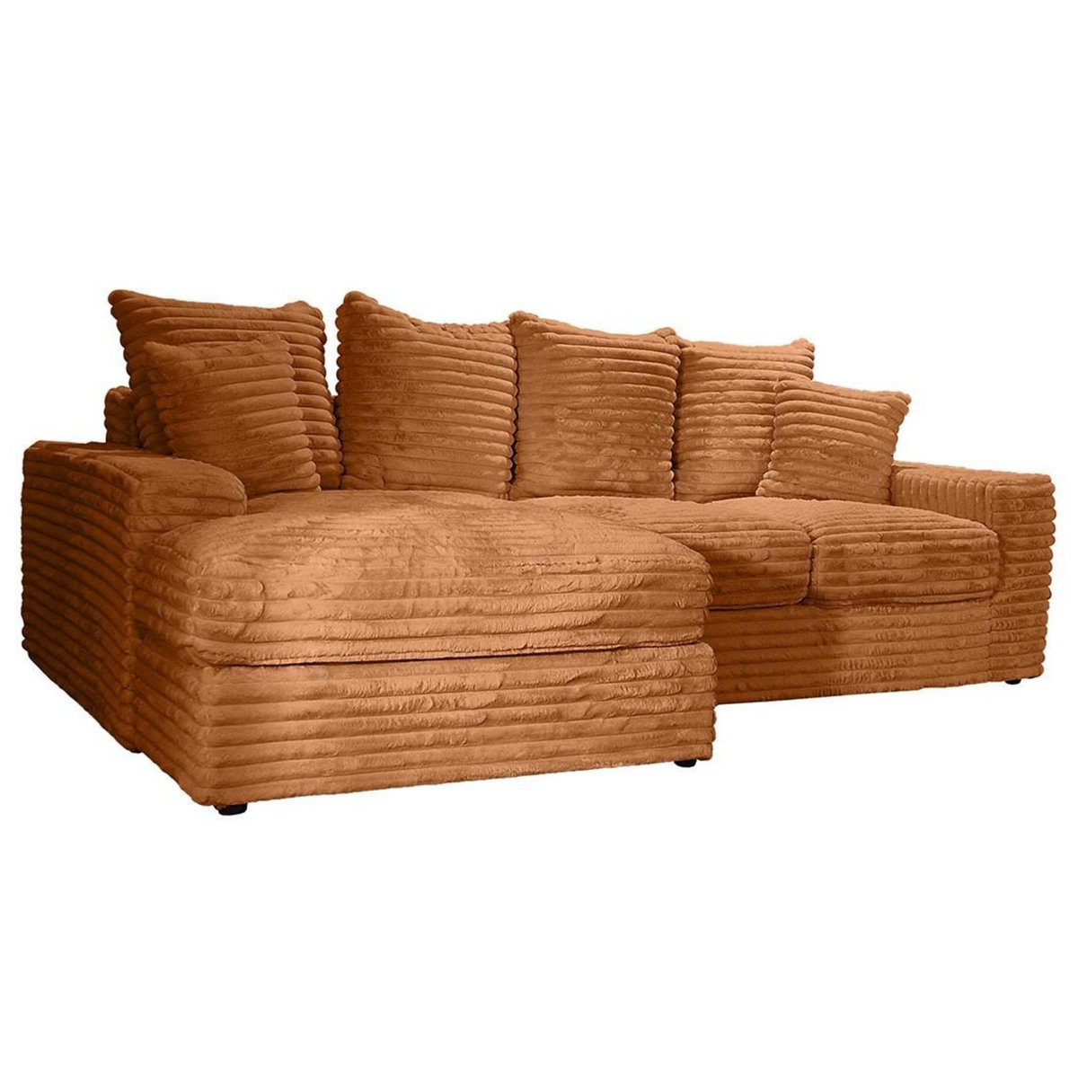 LISA DESIGN Andy - canapé d'angle gauche 4 places en fausse fourrure côtelée