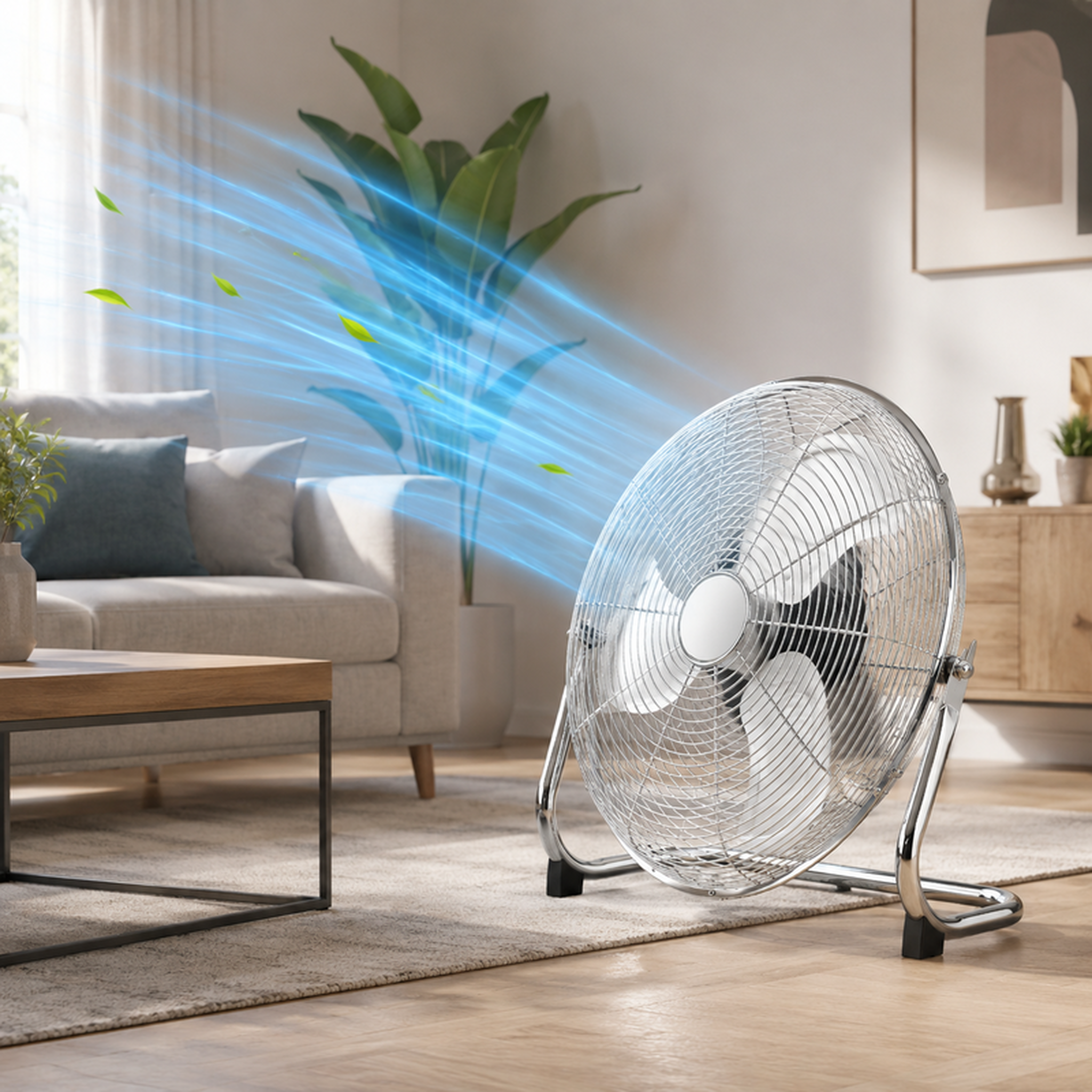 Voir la diapositive 3 : Ventilateur - brasseur d'air métal - 45 cm - 100 w - 3 vitesses - inclinable