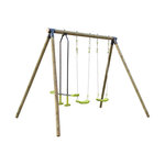 SWEEEK Aire de jeux Naroit en bois de pin avec 1 face à face et 2 balançoires
