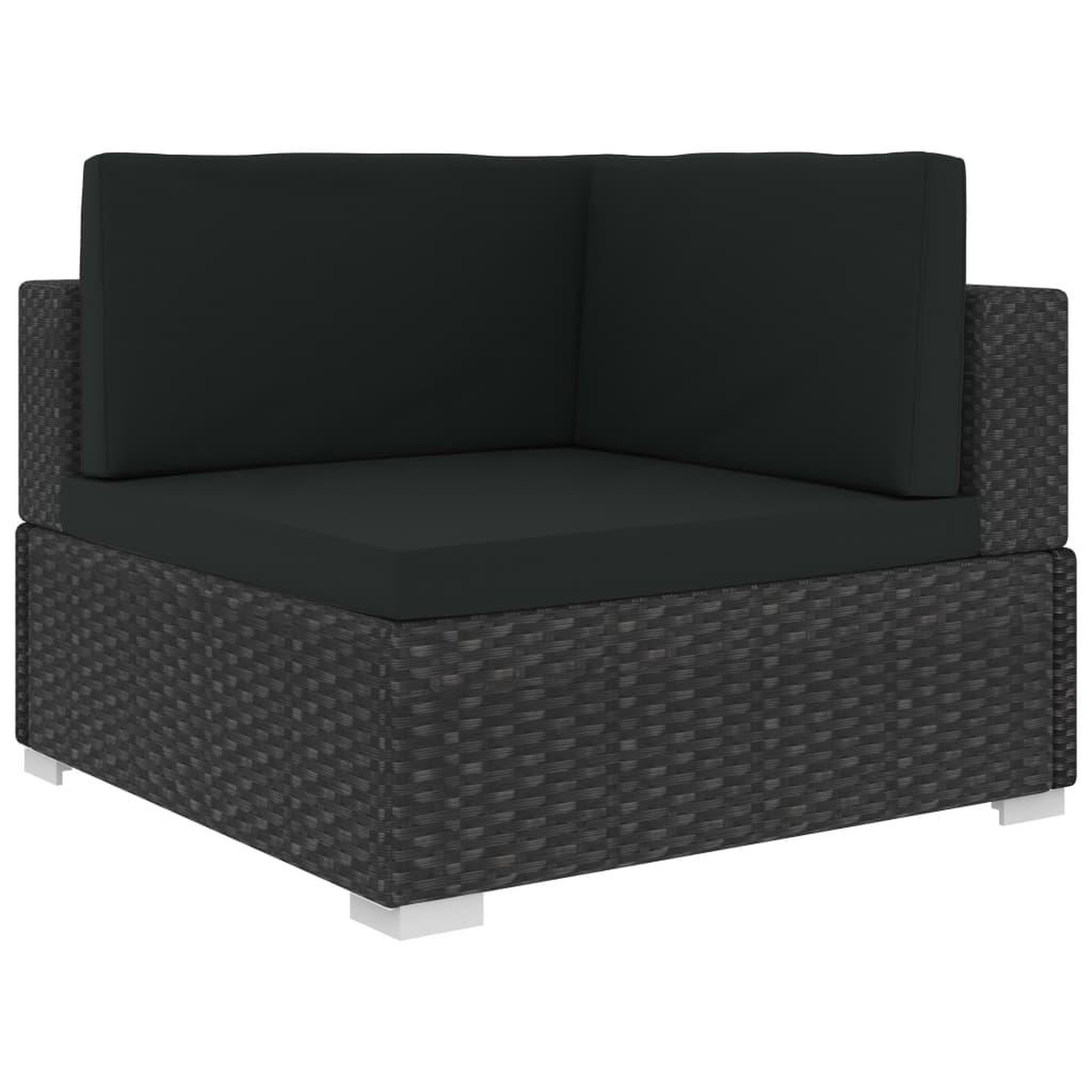 Voir la diapositive 4 : VIDAXL Salon de jardin 6 pcs avec coussins resine tressee noir