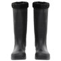 Voir la diapositive 3 : VIDAXL Bottes de pluie avec chaussettes amovibles noir taille 46 PVC