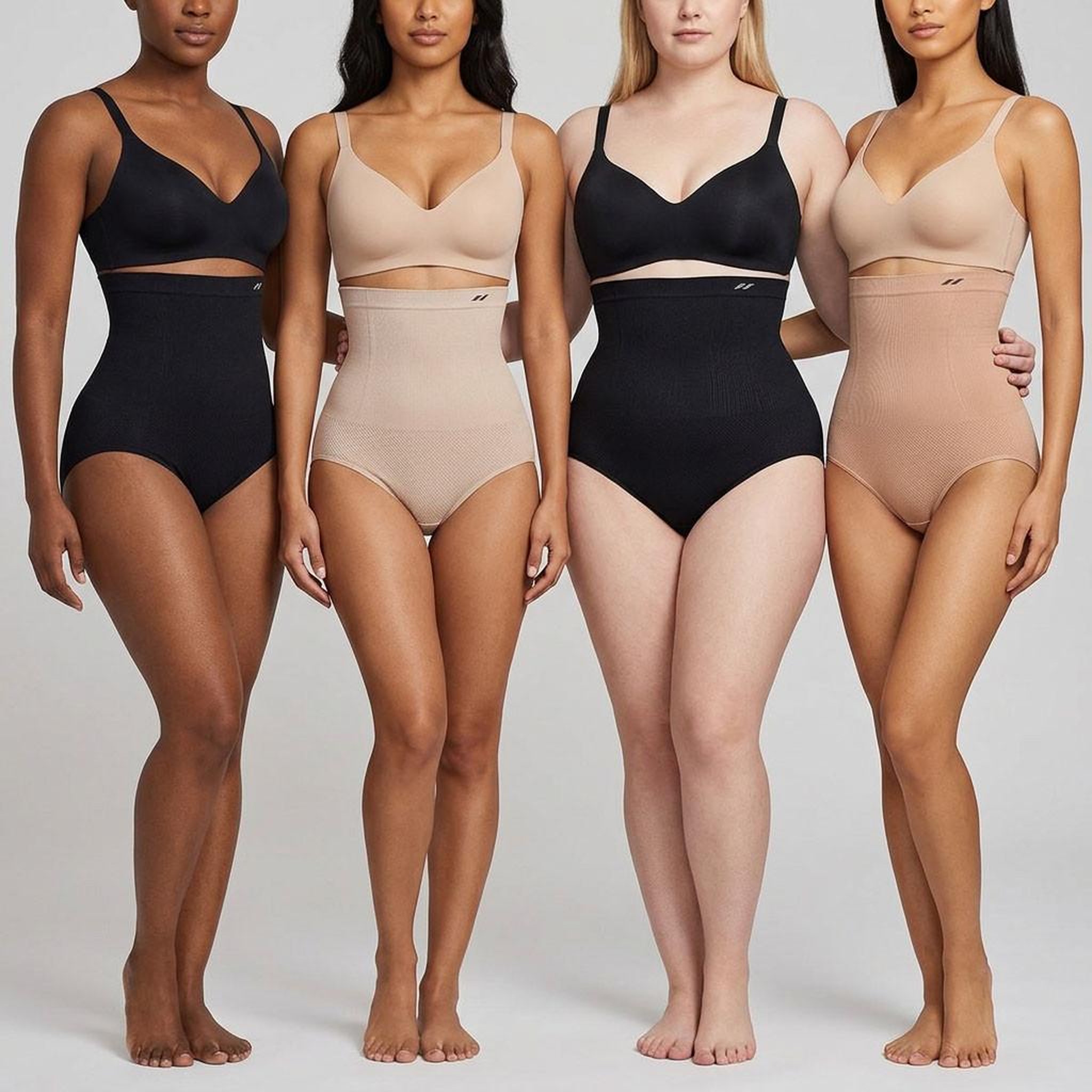 Voir la diapositive 2 : OZABI OZABI Pack Culotte Gainante Femme Lot 4 Taille Haute Ventre Plat
