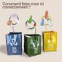 Voir la diapositive 4 : LINXOR Lot de 3 sacs de tri réutilisables pour recyclage des déchets - 130 L