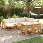 VIDAXL Salon de jardin avec coussins 10 pcs bois d'acacia solide